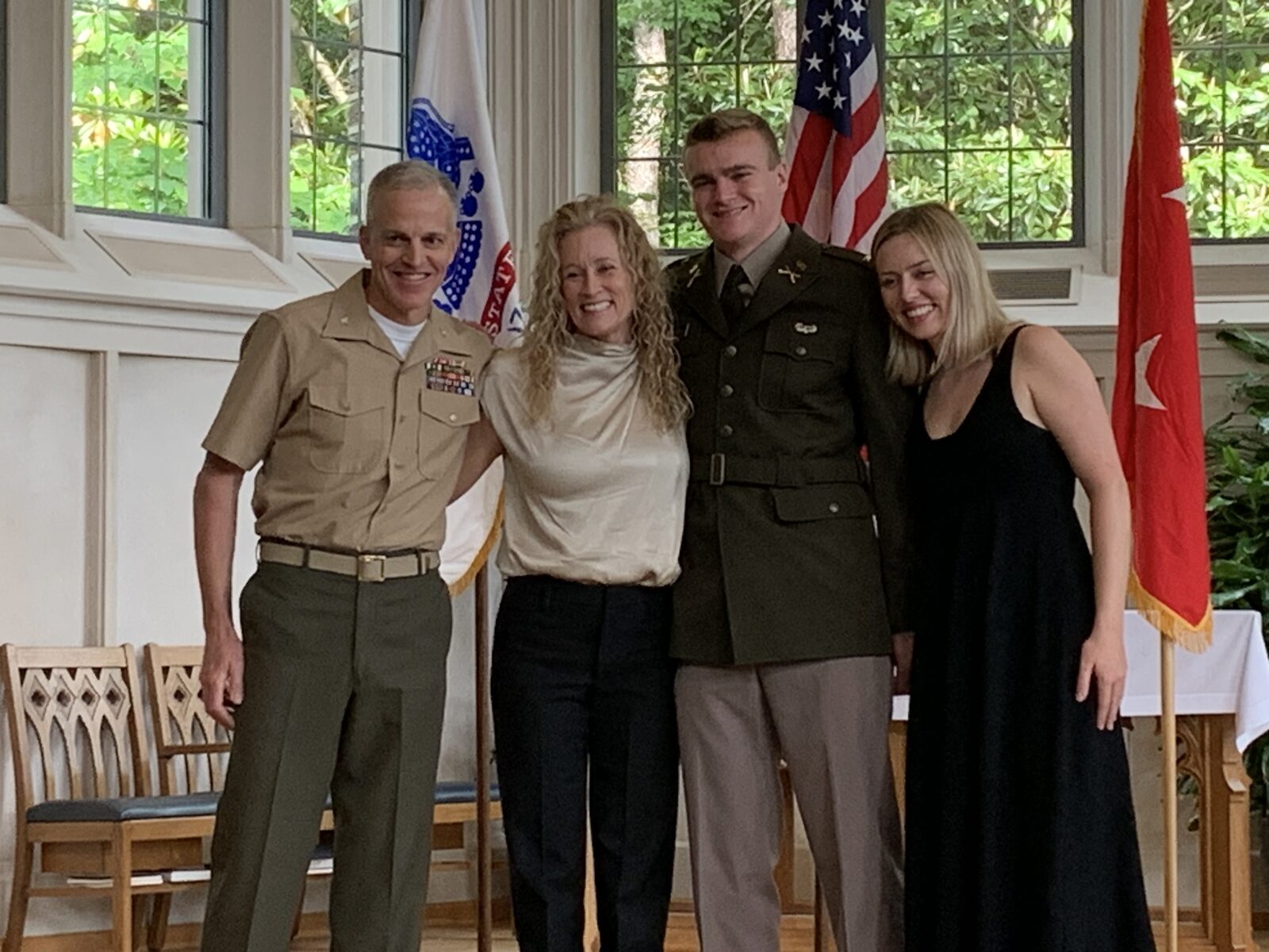 The Parrella family together at an Army commissioning ceremony